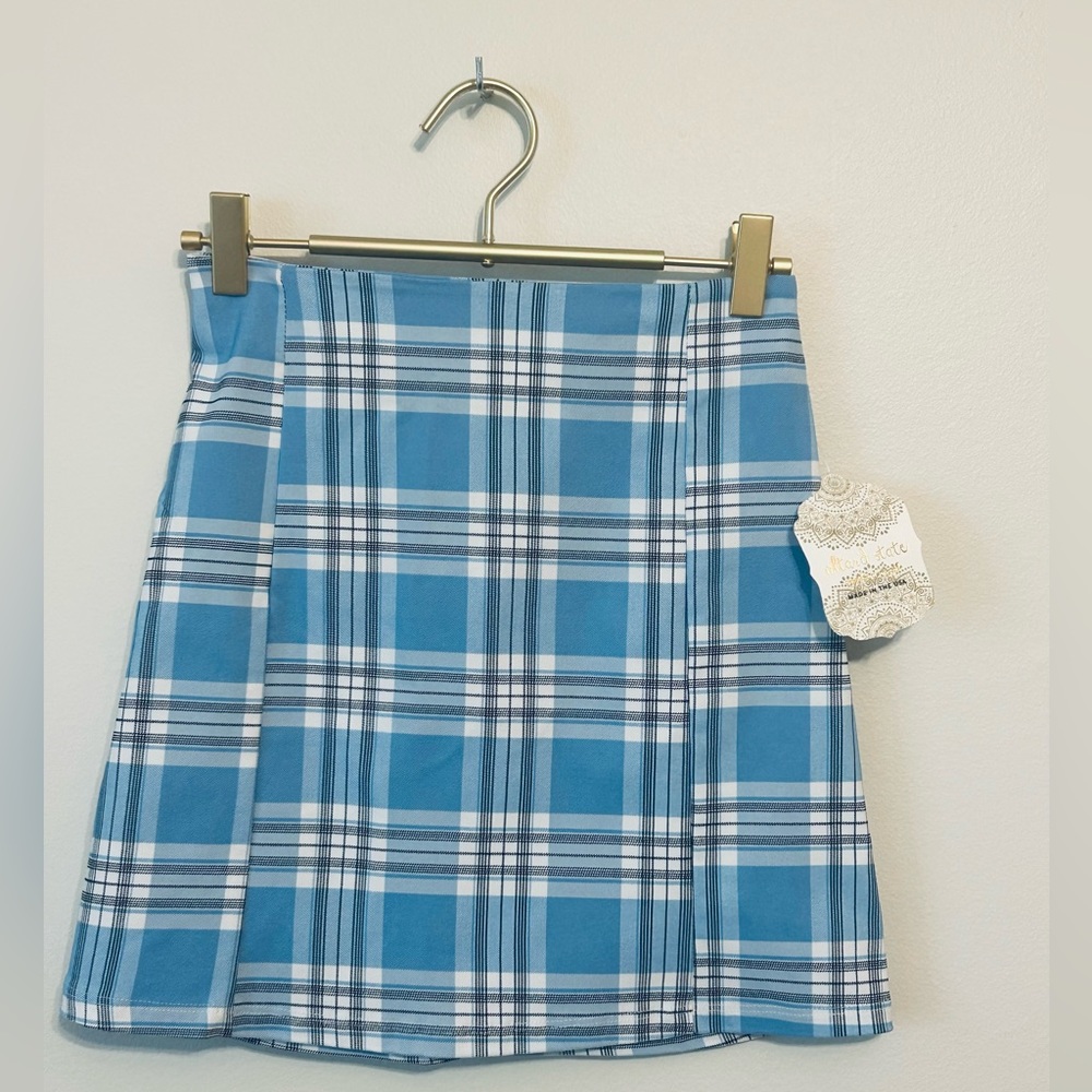Altar’d State XS Blue/White plaid mini skirt.